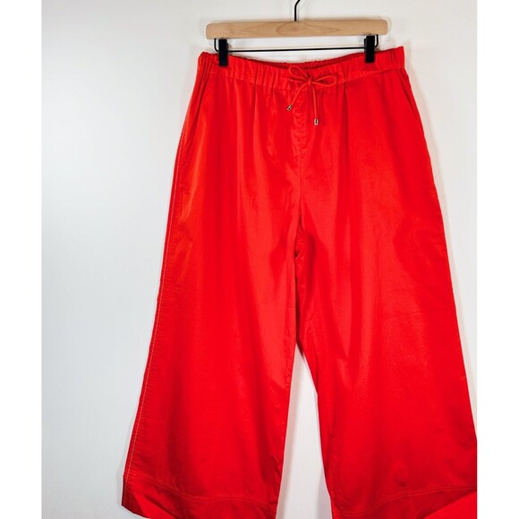 Max Mara Womens Red Leisure Cannone Trouser Cropped Hi Rise Wide Leg Medium - Picture 5 of 13